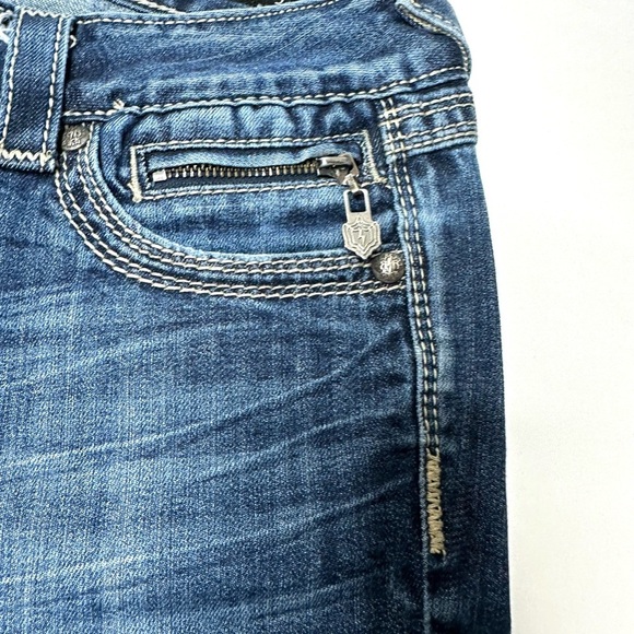 ReRock For Express Jeans Womens 4 Short Blue Denim Skinny Cotton Spandex LA - Picture 7 of 15